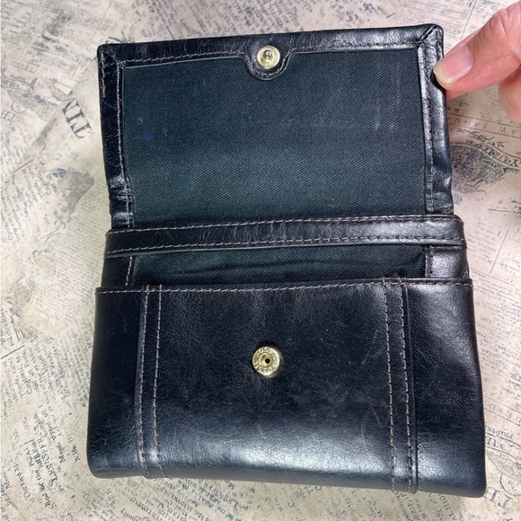 Fossil Black Distressed Buffalo Leather Women's Wallet Multifunctional - Picture 7 of 13